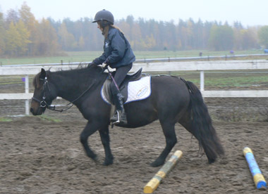 Jennifer och Madicken på kavalettiträning.